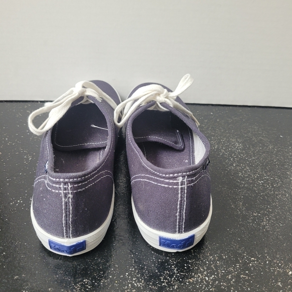 Keds Navy Canvas Sneakers with White Soles and Laces - Picture 4 of 8